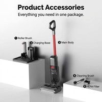 Aspirateur à vadrouille sans fil intelligent 3 en 1 avec stérilisation à l'eau électrolysée, nettoyage bord à bord et base autonettoyante