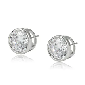 A00603912 2021 new arrival top selling simple jewelry , Environmental Copper Synthetic CZ Rhodium wholesale stud earring