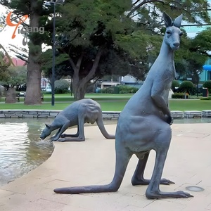 Tùy Chỉnh Cuộc Sống Kích Thước Đúc Đồng Kangaroo Bức Tượng Nhà Máy Riêng Thiết Kế Ngoài Trời Vườn Điêu Khắc Kim Loại Mô Hình Mạ Đúc Đồng Brass - Product Image 3