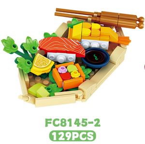 Bloques de Construcción Educativos para Niños, Modelo de Comida para Armar, Rompecabezas para Niños, Pato Asado, Bistec, Hamburguesa, Hot Pot - Product Image 1