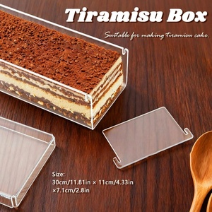 Abdeckbare Tiramisu-<span class=keywords><strong>Box</strong></span> aus Recyclingmaterialien, Mousse-Kuchenbox, Kreative Backwaren-Verpackung im INS-Stil, Lebensmittelechtes <span class=keywords><strong>PET</strong></span> - Product Image 1