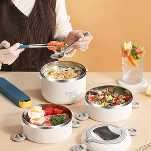 Thermal Insulation Triple Tier Stainless Steel Leakproof Food Storage Lunch <strong>Snack</strong> <strong>Box</strong> <strong>Japan</strong> Style BPA Free - Product Image 2