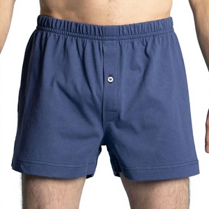Wholesale Direct Factory Custom Logo 100% Cotton <b>Men's</b> <b>Boxer</b> <b>Shorts</b> Soft Stretch Knit Breathable Mid-Rise Plain Dyed Underwear - Product Image 3