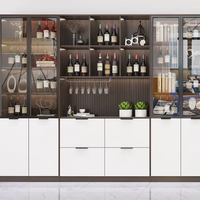 Cave à vin en bois massif sur mesure grande capacité avec vitrine, meuble élégant pour salon, armoire à vin moderne de luxe