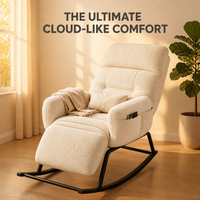 Fauteuil inclinable à bascule moderne en velours avec 15 fonctions °   Fauteuil inclinable à base coulissante et dossier réglable pour la détente dans le salon