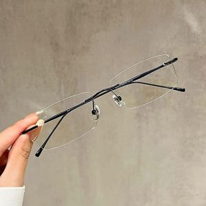 Gafas Ópticas de Titanio Puro para Hombre y Mujer, Modelo 2025, Montura Cuadrada sin Aro, Anti Luz Azul, para Lectura - Product Image 1