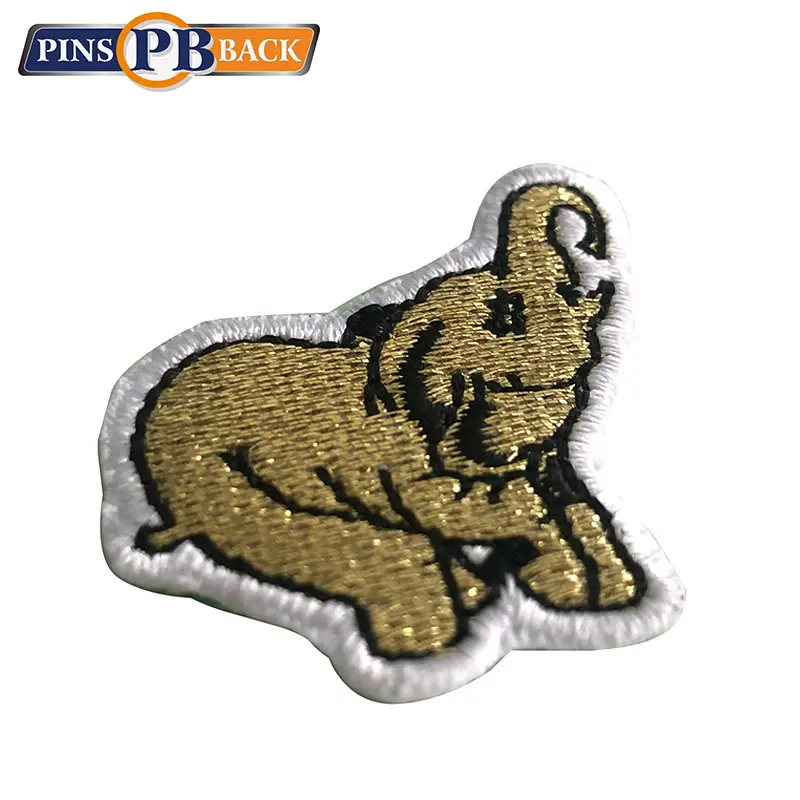 Design Embroidery Patch Hot Sale Custom Cheap Embroidery Design Elephant Shape Embroidery Woven Patch Customized Size And Color For Clothing