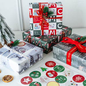 New 50*70 cm <b>Christmas</b> Gift <b>Wrapping</b> <b>Paper</b> Set 6 Pieces Logo Wrap <b>Paper</b> Packing - Product Image 4