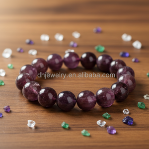 สร้อยข้อมือหินธรรมชาติ ออราไลต์ <span class=keywords><strong>23</strong></span> คาโคเซนไนต์ ควอตซ์สีแดง 13 มม. ฮวงจุ้ย นางฟ้า โมเสก ของขวัญธุรกิจ สำหรับสุภาพสตรี - Product Image 3