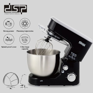 Batteur sur socle professionnel Dsp 5L, tête inclinable, électrique, avec fouet et crochet pétrisseur pour la pâtisserie et le mélange - Product Image 1