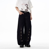 Jeans ajustés pour hommes avec sangle arrière réglable, style western, coupe slim, vintage, pantalon en denim, vente en gros