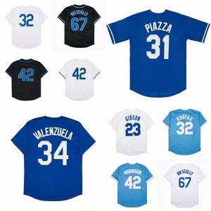 Maillots de baseball rétro pour hommes, version nostalgique, cousus, Jackie Robinson, Kirk Gibson, Sandy Koufax, Mike Piazza, S-3XL - Product Image 1