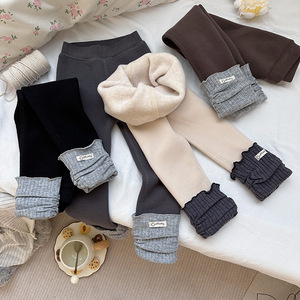 Tongxingyuan Girls Fleece <b>Lined</b> Thick Leggings Autumn Winter Korean Style Baby Slouch <b>Pants</b> Long Cotton <b>Pants</b> - Product Image 3