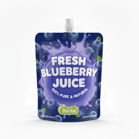 Usine OEM, Sachet Doypack en plastique imprimé sur mesure de 100 ml et 250 ml pour jus, boissons, vin, bière, avec bec verseur et fond stable