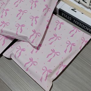 Sac d'expédition rose double face avec nœud, 25,5 cm x 33 cm x 4 cm, auto-adhésif, épaissi, pour l'emballage de colis et la logistique - Product Image 1