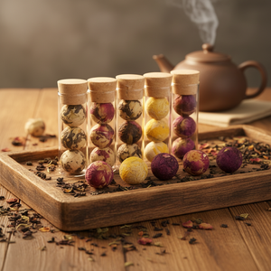 Té de Flores Dragon Pearl al por Mayor, Mezcla con <span class=keywords><strong>Propiedades</strong></span> Florales, Bolas de Té Florales Orgánicas LongZhu, Set de 3 Piezas - Product Image 2