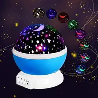 Kanlong 어린이 침실 장식 3D Lamparas 깜박이 하늘 달 스타 마스터 프로젝터 밤 빛