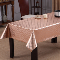 Nappe en PVC métallique dorée à motifs floraux RNPT, avec support tissé, résistante à l'huile et à la chaleur, pour table de banquet