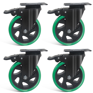 2,5/<span class=keywords><strong>3</strong></span>/4/5/6 Zoll Industrie Werkzeugs chrank Wagen drehbar grün PVC/PU Lenk rollen Großhandel Hochleistungs-Lenk rollen - Product Image 2