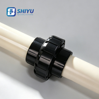 Raccord industriel en PVC PN16 DN15 à DN100, norme GB DIN, gris foncé, raccord de tuyau UPVC, directement de l'usine