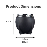 Fabricant de Yerba Mate Argentin de qualité supérieure, en acier inoxydable 18/8 à double paroi, avec revêtement en cuir, tasse à Yerba Mate de 280 ml avec paille bombilla