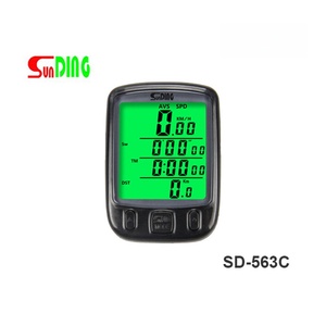 เครื่องวัดความเร็วจักรยานแบบมีไฟแบ็คไลท์ควบคุมด้วยแสง รุ่น Sunding 563C แบบไร้สายและแบบมีสาย พร้อมมาตรวัดระยะทาง - Product Image 1