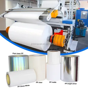 Gloss BOPP White/Sliver/Clear Jumbo Label Material Polypropylene Sticker PP Label Stock Jumbo Roll PP Jumbo Label