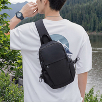 Sac de poitrine souple tendance pour homme, sac banane sport à bandoulière unique, en nylon imperméable avec port USB, capacité 1-2L, idéal pour le camping, la randonnée, les voyages et le transport de téléphone