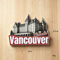 Aimant de réfrigérateur en métal 3D personnalisé, sans stock préparé, avec vue panoramique de Toronto, Vancouver, Québec, Canada – Souvenir touristique