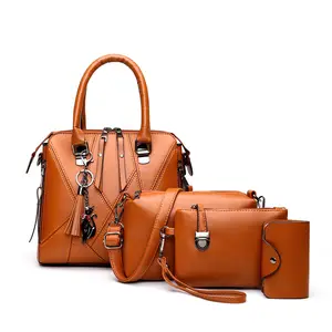 Conjunto de bolsas femininas coreanas, conjunto de quatro peças com bolsa de ombro único