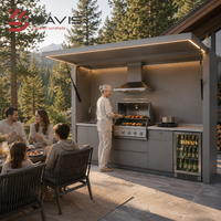 Système d'armoires de cuisine extérieure en gros en acier inoxydable avec îlot de barbecue, évier et comptoir de rangement – Fournisseur d'usine sur mesure
