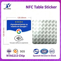 Support de table en acrylique NFC213 120 x 120 mm pour carte de commande RFID et avis sociaux – Idéal pour restaurants italiens, espagnols et français