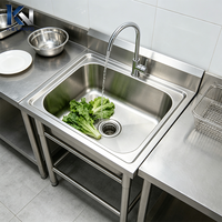 Vente en gros de éviers de cuisine en acier inoxydable à fond incliné, anti-rayures, pour cuisines commerciales