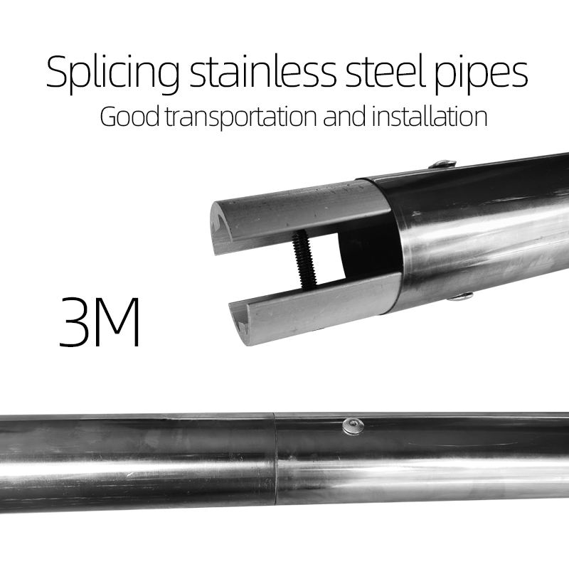 Tuyau en acier blanc + 3 mètres