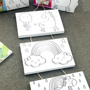 零售定制工厂批发MDF板框架拉伸画布3件套儿童绘画套装 - Product Image 4