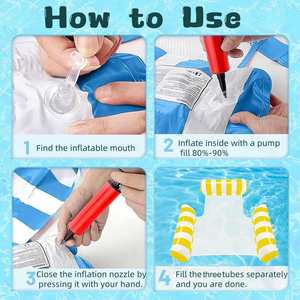 OEM/ODM Custom Logo Mesh Inflatable Pool Float PVC Water <b>Hammock</b> Summer Pool Floats for Water Activities Business Promotion - Product Image 3