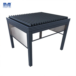 Toldo de pantalla <span class=keywords><strong>para</strong></span> exteriores, mosquitera ajustable, gazebo de metal <span class=keywords><strong>para</strong></span> jardín, listones de aluminio, tubo cuadrado motorizado, pérgola - Product Image 4