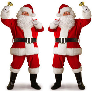 white christmas dresses Men's Christmas Santa Clause Deluxe Suit Father Xmas Fancy Dress Outfi –  Labreeze Ltd main image 1