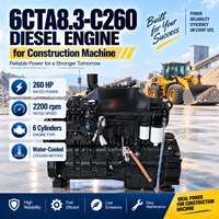 Moteur diesel turbocompressé SCDC Cums 6CTA8.3-C260 260HP 2200RPM 4 temps 6 cylindres pour chargeuse sur pneus de machines de construction