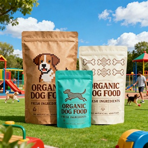 Bolsa de plástico personalizada con cierre de cremallera y sellado repetido, embalaje de grado alimenticio, varios tipos de comida para perros, bolsa de papel de aluminio a prueba de olores - Product Image 2