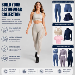 Conjuntos Deportivos para Mujer de 2 Piezas, Leggings de Cintura Alta y Manga Larga, Top Corto para Gimnasio - Product Image 2