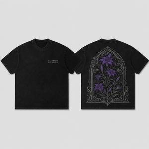 T-shirt surdimensionné en coton délavé 280 g/m² avec impression graphique en relief, style streetwear, logo personnalisé, pour homme, vente en gros - Product Image 2