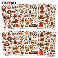Feuilles d'autocollants personnalisés pour décorations de Noël, autocollants imperméables en vinyle prédécoupés pour scrapbooking, cadeaux et décorations pour enfants