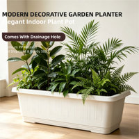 Grand pot à fleurs carré traditionnel en PP, à poser au sol, avec trous de drainage, durable, pour usage intérieur/extérieur, maison, jardin, balcon