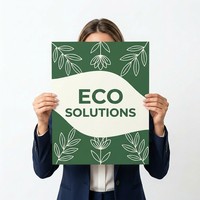 Brochure en papier personnalisée avec impression couleur intégrale, design botanique vert, taille sur mesure, pour la promotion de marques éco-responsables