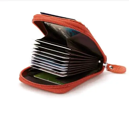 Portafoglio in vera pelle RFID 12 slot porta carte portafoglio mini portafogli carini