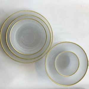 Juego de Vajilla de Vidrio con Borde Plateado, Dorado y Blanco, Diseño Nube, para Alquiler en Eventos, Venta al Por Mayor - Product Image 2