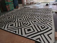 Tapis tissé en plastique pp recyclé, réversible, résistant aux intempéries, facile à nettoyer, durable, résistant aux UV