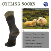 Chaussettes de cyclisme en laine mérinos personnalisées AR 038, amortissantes, respirantes, anti-ampoules, chaussettes de sport pour le vélo