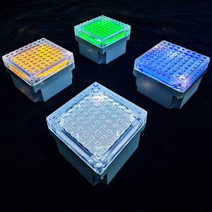 Lampes solaires en forme de briques, lampes en forme de glaçons, blanc chaud, RGB, IP68, étanches, pour jardin, patio, pelouse, lampes solaires enterrées - Product Image 1